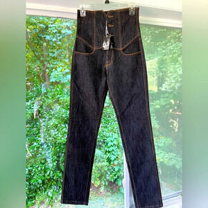 SOHO Babe Love Life 3 NWT dark wash, double orange stitching. High waist, skinny